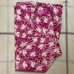 LuLaRoe Purple Mickey Mouse Leggings Size Tall & Curvy XL